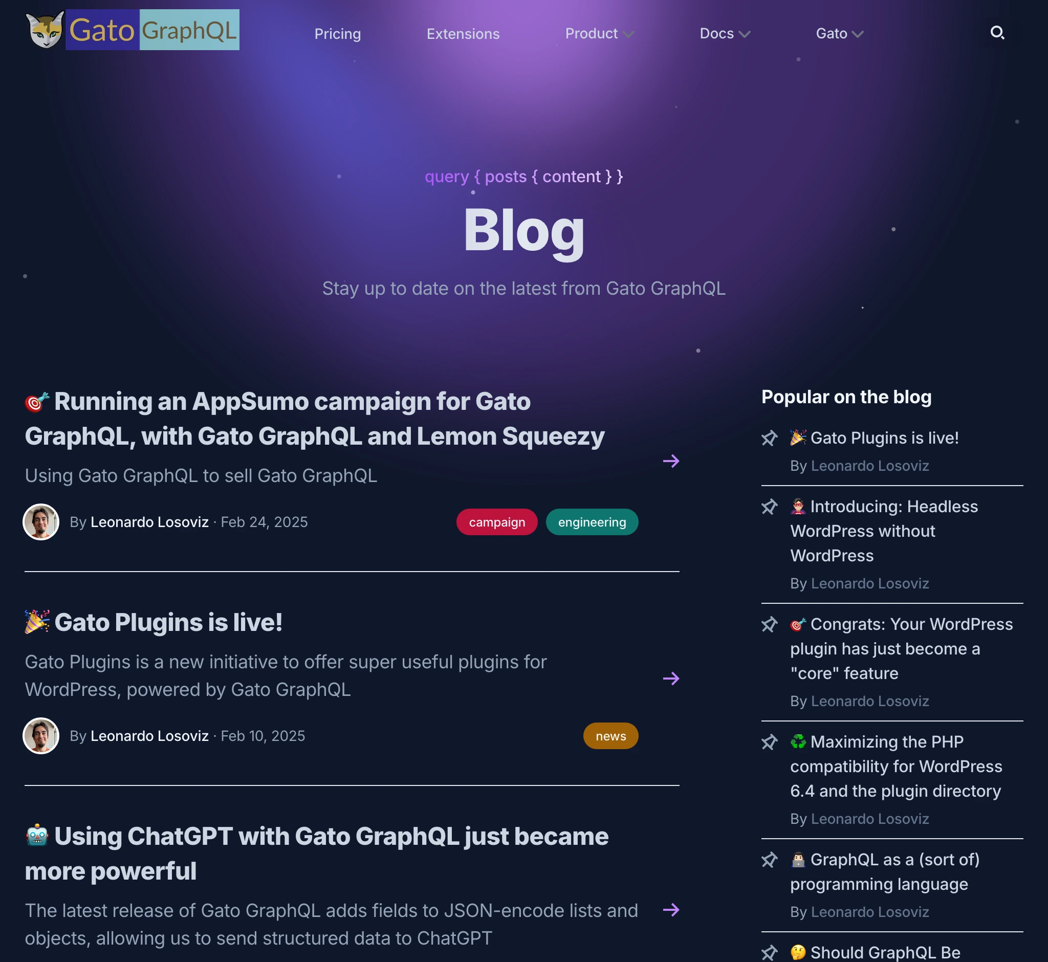 gatographql.com のブログセクション